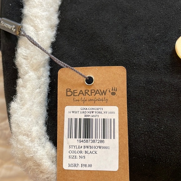 BEARPAW CROSS-BODY SHOULDER SADDLE-BAG BLACK Faux Suede & Shearling Trim - Picture 12 of 16